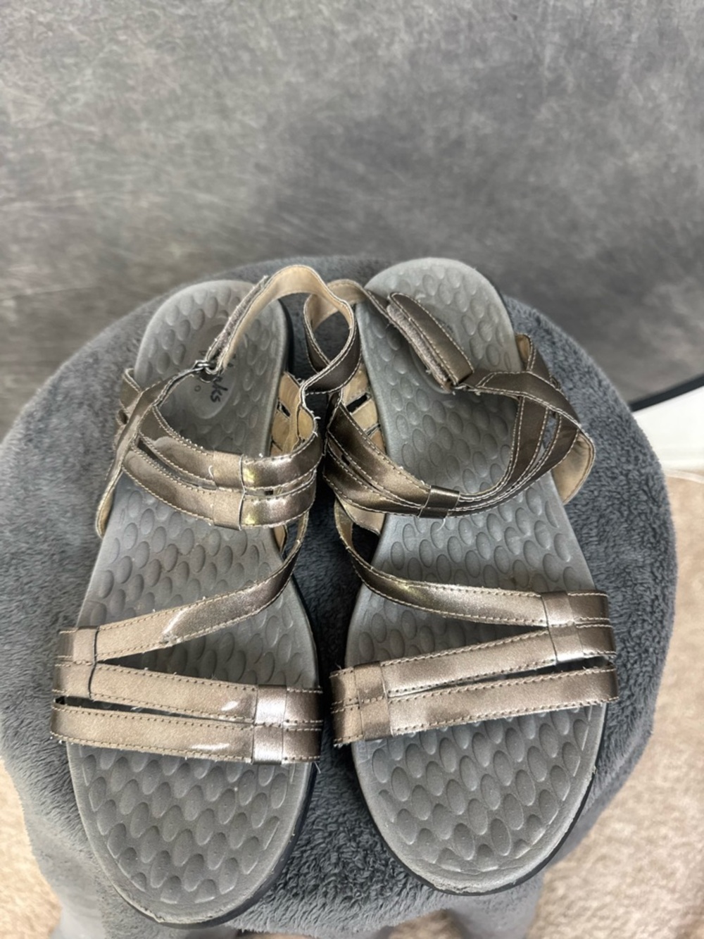 Clarks Privo Bronze Strappy Sandals | Cushioned Walking Slingback | Size 9 - Picture 6 of 7
